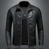Trend Motorcycle Jacket Spring Mens Fashion Leather Slim Fit PU Male Antiwind Jackets Men Biker Coat 240229