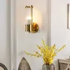 Lampada da parete FSS Lampada da parete moderna in cristallo oro di lusso LED Semplice luce a conchiglia per soggiorno camera da letto sfondo comodino scala corridoio