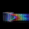 4 cm * 120 m Lámina holográfica para uñas Escala de peces Serie de flores de mármol Manicura DIY Decoraciones Nail Art Transfer Etiqueta adhesiva para uñas 1 rollo 240301