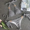 Traje de baño para mujer Melphieer Crystal Jewelry Bikini de lujo Sparkling 2023 Bikini Set Traje de baño para mujer Diseñador Traje de baño Traje de playa J240305