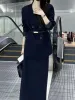 Suits koreanska mode eleganta kvinnor blazer kjolar kostym casual affärsformell kostym jackor midi saya 2 bitar set kvinnliga chic kläder