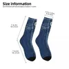 Women Socks Blue Denim Classic Jeans Autumn Vintage Desgin Stockings Roliga män Bekväm anpassad klättring Anti Skid