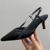 Nouveau style femmes sexy sandales à talons hauts concepteur de piste bout pointu de haute qualité en cuir véritable talon mince slingback robe d'été sandales pour femmes