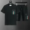 Мужская короткая одежда, дизайнерский комплект для бега и бега Fiess, спортивная одежда, футболка с круглым вырезом, шорты-поло