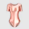 Costumi da bagno donna sexy setoso lucido costume intero giapponese collant oleoso shapewear Body lucido manica corta plus size Costumi da bagno uomo