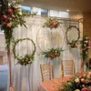 Novo redondo floral argola grinalda rame casamento noivado diy sonho apanhador parede pendurado artesanato anel de metal para decorações de mesa