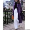 Trench viola moda donna abiti soprabito lungo blazer di lana cashmere casual spesso caldo abito da ballo giacca su misura streetwear