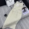 Basic & Casual Dresses designer brand Early Spring New Cha Elegant Celebrity Letter Chain Belt Thick Tweed Long Vest Coat Dress HCYH