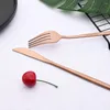 Servis uppsättningar 16st Rose Gold Cutlery Set Knife Fork Coffee Spoon Rostfritt stål Tabelleris Matt Western Home Kitchen Flatware