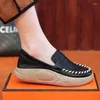 Freizeitschuhe Plattform Vulkanisiert 2024 Damen Bequeme weiche Sohle Nähen Slip-on Loafers Low Top Sneakers Damen