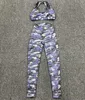 Kvinnors spårningsdräkter 2024 Camouflage Sports BH Anti Squat Hög V-Waist och midja Yoga Set Fitness Övning Gym Yoga Pants Womens Rune Activity Set J240305