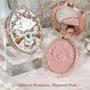 Flower Knows Strawberry Rococo Series Embossed Blush Face Makeup Matte Shimmer Pigment Waterproof Natural Nude Brightening Cheek 240304