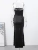 Kleid Sexy Ärmelloses Tube Top Abendkleid Frau Backless Bodycon Knöchellangen Kleider Weibliche Neue Mode Tasche Hüfte Party Rock Dame