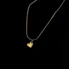 Colliers pendentifs 14k or jaune amour coeur pendentif collier pour femmes 2024 nouveau tempérament à la mode Simple cou chaîne bijoux cadeau tour de cou