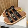 Designer Sandals Woman Slide TIPPI Slipper Sandale Leather Flip Flops Mules Summer Beach Flat Heel Sliders Brown Black Lady Size EUR 35-40