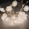 Ny Ocean Theme Decoration LED -lampor Seahorse Shell Fairy String Lamp för under Sea Birthday Party Kids Toy