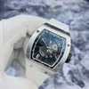 Exklusive Uhr, heiße Armbanduhren, RM-Armbanduhr Rm023, ausgehöhltes Zifferblatt, 18-Karat-Platin-Material, Datumsanzeige