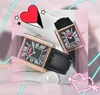 Top marque hommes femmes réservoir cadran romain montres boîtier carré bracelet en cuir mouvement à quartz date automatique mode Vintage Lady Couple amoureux montre-bracelet en gros et au détail