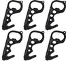 6 шт. QingGear, черный резак для ремней безопасности, открывалка для бутылок, отвертка, гаечный ключ, весы, спасательный крюк, аварийный инструмент, карманный инструмент EDC9411465