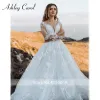 Klänningar Ashley Carol Sexiga bröllopsklänningar för kvinnor 2023 Applices Tulle backless långärmad boho bröllopsklänning Vestidos de novia