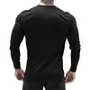 Mann Mode T-shirt Lässige Mode Einfarbig Langarm Hohe Qualität Schlank Polo-Shirt Männer Gym Fitness T-shirt 240220