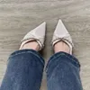 Nouveaux talons hauts, talons fins élégants en soie pour femmes, chaussures simples à Air latéral torsadé avec perles, talons hauts polyvalents