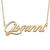 Giovanni placa de identificação charme colar com nome personalizado pingente personalizado para homens meninos presente de aniversário melhores amigos joias banhado a ouro 18k aço inoxidável