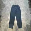 Calças de brim femininas designer de pé largo perna reta denim calças de cintura alta emagrecimento versátil elegante e bonito 8z22