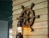 Lampa ścienna Antique Creative spersonalizowane lite drewno śródziemnomorskie statek kotwica Kawiarnia Restro Restaur