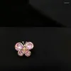 Brooches Cute Pink Butterfly Brooch Women's High-End Suit Clothes Neckline Anti-Exposure Small Buckle Accessories Collar Pin Jewelry 5303