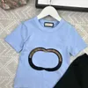 Brand Baby Tracksuits Kids Short Sleeved Suit Size 110-160 cm Summer Two-Piece Set Brodered Border Letters T Shirt and Shorts 24mar