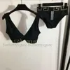 Kvinnors sexig designer bikini badkläder tryck brev låg midja bikinis strand semester simning set kvinna badväder baddräkter kläder