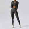 Damskie dresy 3-częściowe damskie garnitur w garniturze jogi ćwiczenia i sportowy garnitur na siłownię odzież fitness z długim rękawem tape