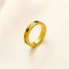 Designer Gold Plated New Love Wedding Classic Style Women's Couple Letter Ring High Quality Jewelry