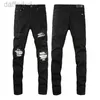 Men's Jeans 2022SS new European and American mens designer hip-hop jeans high street fashion tide brand cycling wash patch letter loose fit pants High Quality 240305