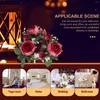 Decorative Flowers Wedding European Simulated Rose Candlestick Garland Valentine's Day Table Party Decoration (white) Flower Plastic