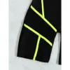 Badmode Eendelig Badpak Dames 2023 Nieuw Contrast Mesh Sport Badmode Vrouwelijke Gestreepte Ritssluiting Monokini Atletisch Strandbadpak