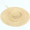 Breda grälhattar hink hattar 15 cm bred grim halmhatt platt topp sommarstrandhattar för kvinnor band båt hatt sun hatt grå svart röd rosa blå med hakband j240305