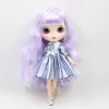 Boneca ICY DBS Blyth corpo articulado rosto personalizado cabelo roxo apenas boneca nude DIY especial 16 bjd 240226