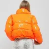 Jackets Y2K Neon Color Cotton Jacket Mirror Surface Stand Collar women Quilted Coat Crop Tops Short Jacket Women Cotton Padded Coat