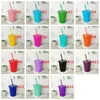 Creative Big Capacity Glitter Powder Tumblers PP Plastic Straw Cups Portable Outdoor Cold Drink Milk Tea Cup With Lock och Struals till Sea T9I002263