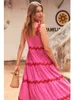 Print Strap Dress Women Sleeveless Backless High Waist Holiday Evening Dresses Female Striped Flower Elegant A-line Lady Robe240305