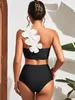 Sexig bikinis hög midja ruffe printe badkläder kvinnor baddräkt push up baddräkt 2023 brasiliansk bikini set sommarstrandkläder 240223