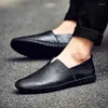 Модельные туфли, мужские синие лоферы с v-образным вырезом, большие размеры 14 15, мокасины из натуральной кожи, однотонные черные повседневные кроссовки с ручной прошивкой