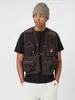 Taktisk techwear-stil Multi-Pocket Vest Man ärmlös last Vest Coat Butles Loose Tops Outdoor Clothing Chaleco Hombre