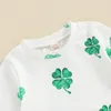 Clothing Sets Yccutest My First St Patrick S Day Baby Girl Outfits Infant Long Sleeve Four Leaf Clover T Shirt Ribbed Flared Pants Set