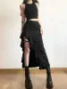 spódnica Altgoth Coquette Mall Goth Spódnica Kobiet Streetwear Grunge High talia Irregiulr Podzielona spódnica Vintage Emo alternatywne ubrania niezależne