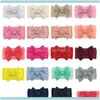 Headbands Jewelry Big 5.5Inch Puff Bows For Baby Girls Knotbow Nylon Turban Headband Kids Children Hair Aessories