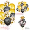 Nuovo 30 40 50 anni Happy Party Decor Anniversario Adulto 30esimo 40esimo 50esimo compleanno Palloncini in lattice Oro