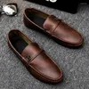 Dress Shoes For Men 2024 British Style Summer Man Loafers Boat Footwear Soft Soles Anti Slip Flat Comfy Casual Driving Men's